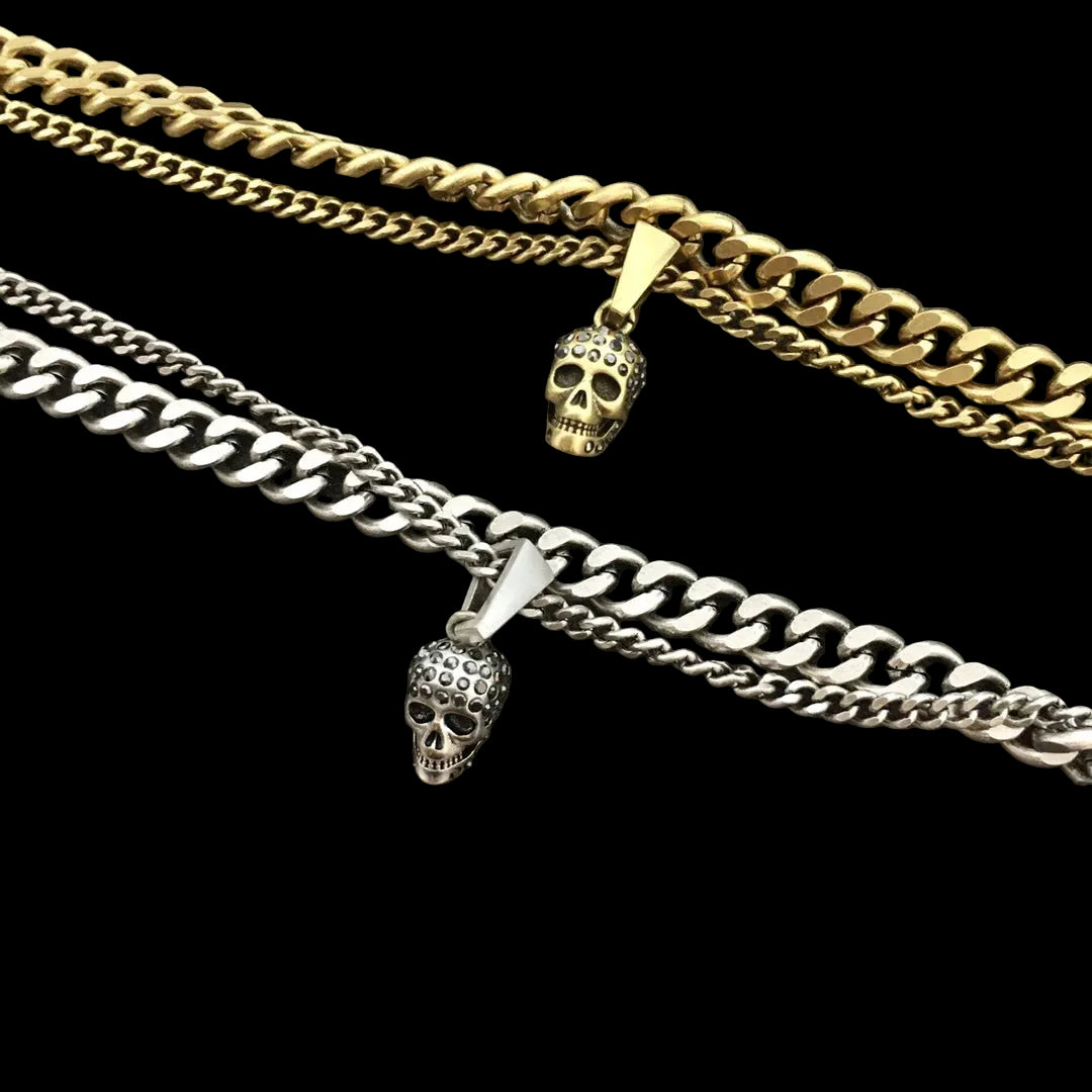 New Skull Double Layer Bracelet With Men's And Women's High End Personalized Punk Style chain