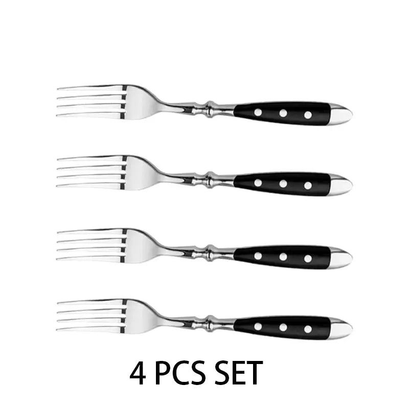 4/6/8 PCS Stainless Steel Dinner Fork Set Modern Western Style Dishes Fruit Dessert European Fine Dining Tableware Coven Couture Collective