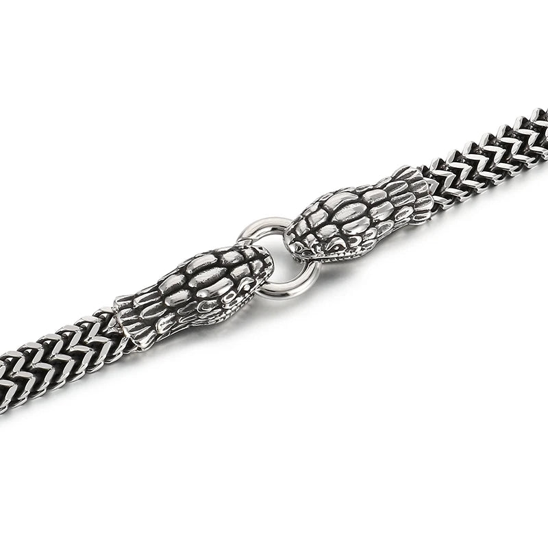 KALEN Punk Stainless Steel Snake Hand Chain Bracelet Charm Links Bracelets Bangle