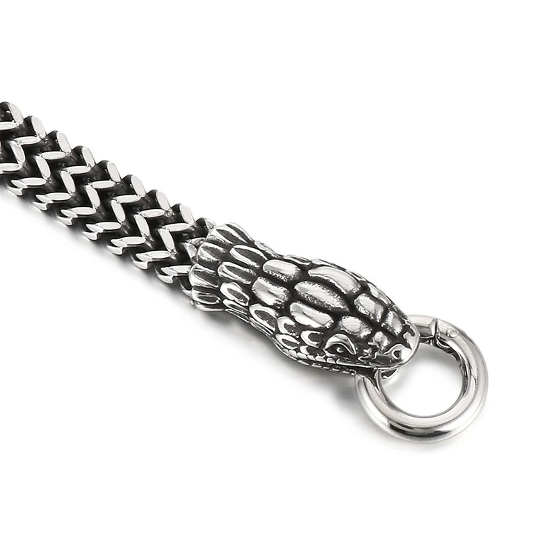 KALEN Punk Stainless Steel Snake Hand Chain Bracelet Charm Links Bracelets Bangle