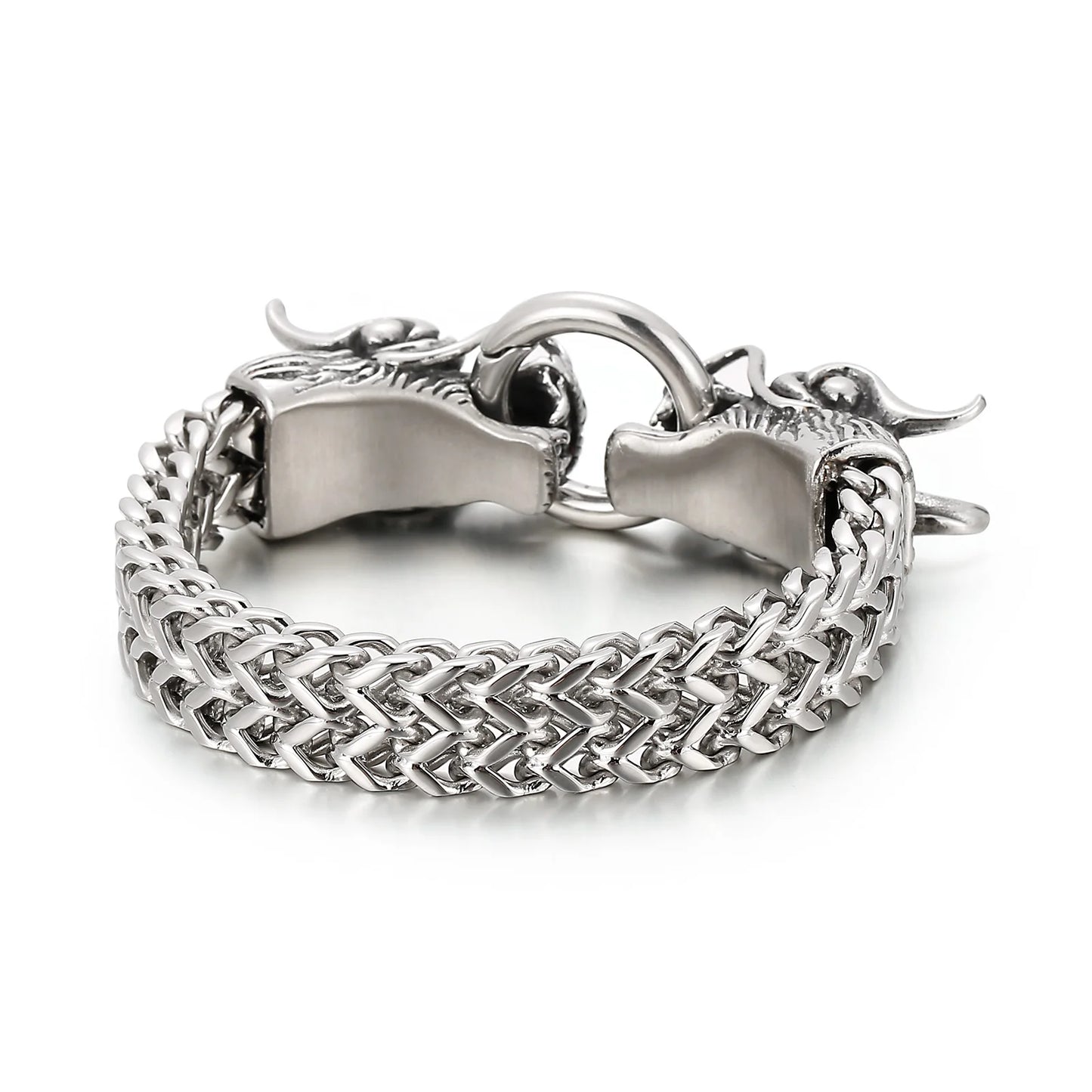 KALEN Multi-layer Charm Double Dragon Stainless Steel Men's Bracelet