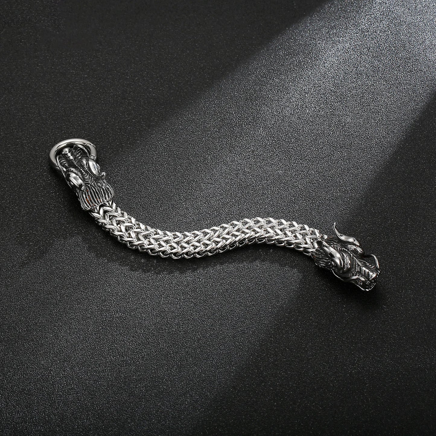 KALEN Multi-layer Charm Double Dragon Stainless Steel Men's Bracelet