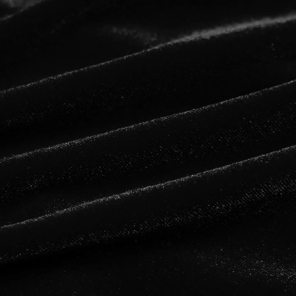 PUNK RAVE Women's Velvet Gothic Gorgeous Retro Irregular Hem Sleeveless Dress in Black or Red