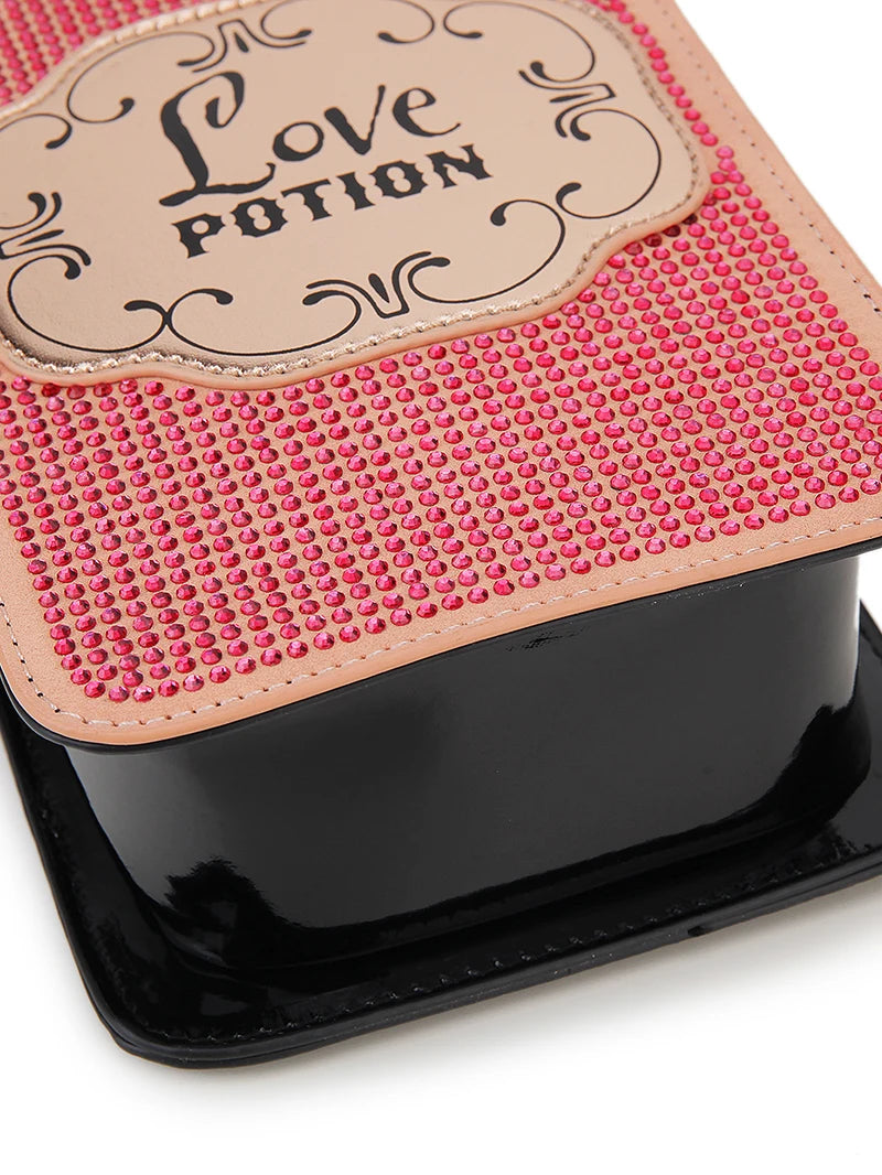 Gothic Kitsch Poison Bottle Shaped Handbag and Purse for Women Dark Lolita Skull Decoration Punk Goth Style Girls Shoulder Bags