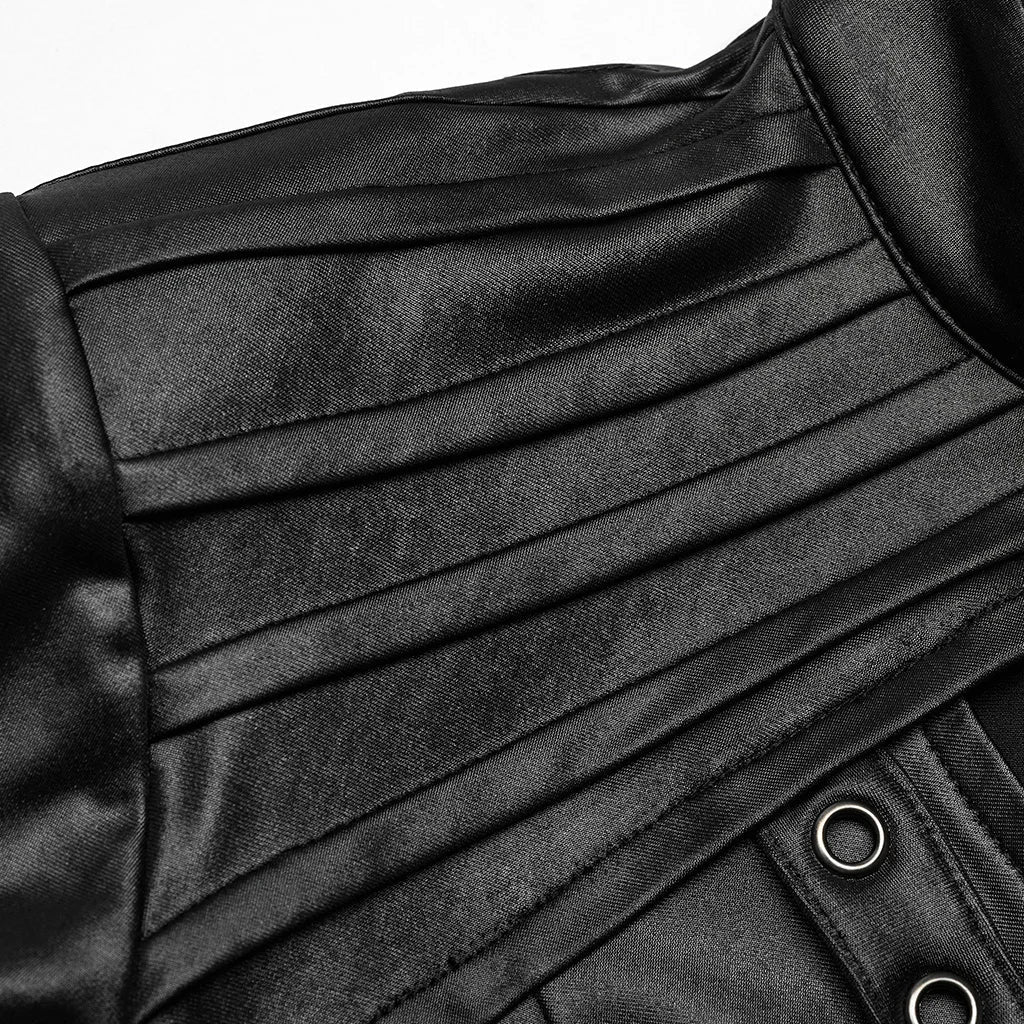 PUNK RAVE Women's Gothic Cool Basic Shirt Punk Daily Elastic Knitted Sexy Hollow V-neck Black Tops Women Clothes Coven Couture Collective
