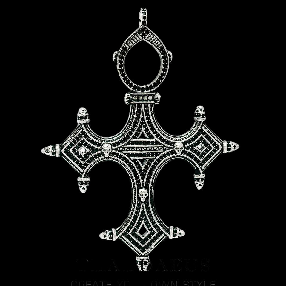 925 Sterling Silver Cross Pendant Vintage Symbolism Fine Jewellery for Women And Men with Zircon Detail