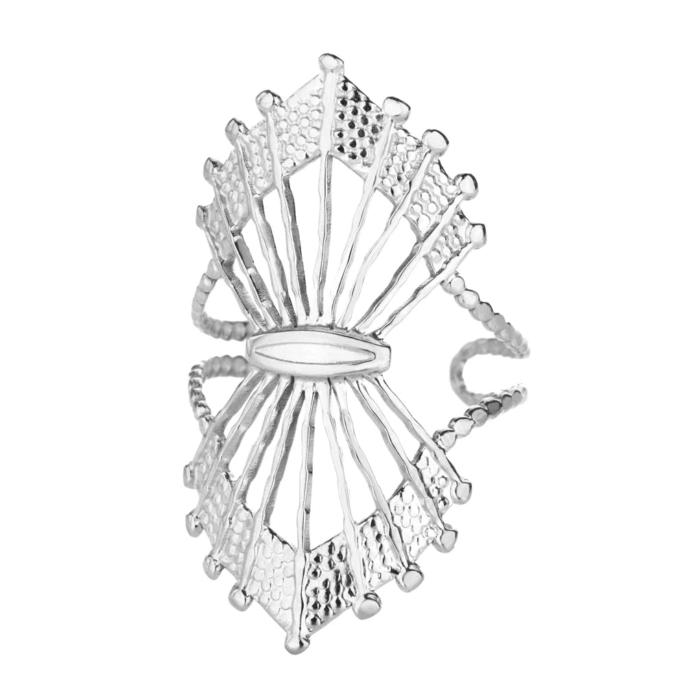 Punk Spider Rings for Women Silver Color Dark Retro Black Gem Spider Ring Hip-Hop Halloween Jewelry Accessories