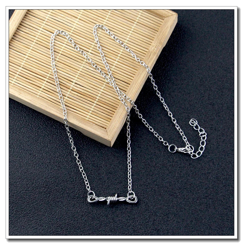 Wire Thorns Iron Unisex Necklaces Women Hip-hop Gothic Punk Style Barbed Wire Small Thorn Chain Collar Choker Jewelry Gift
