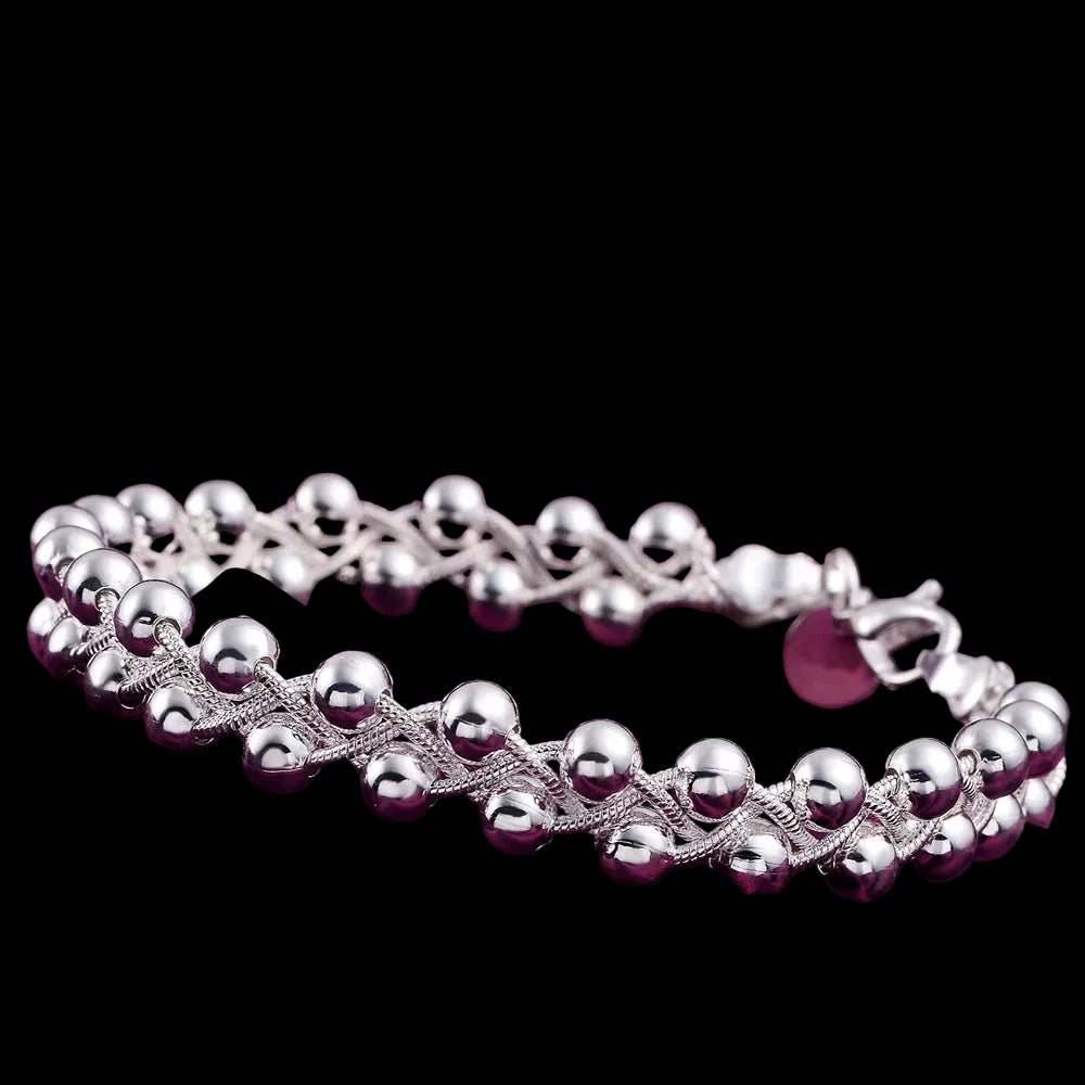 925 Sterling silver Bracelet Beautiful Braided beads chain