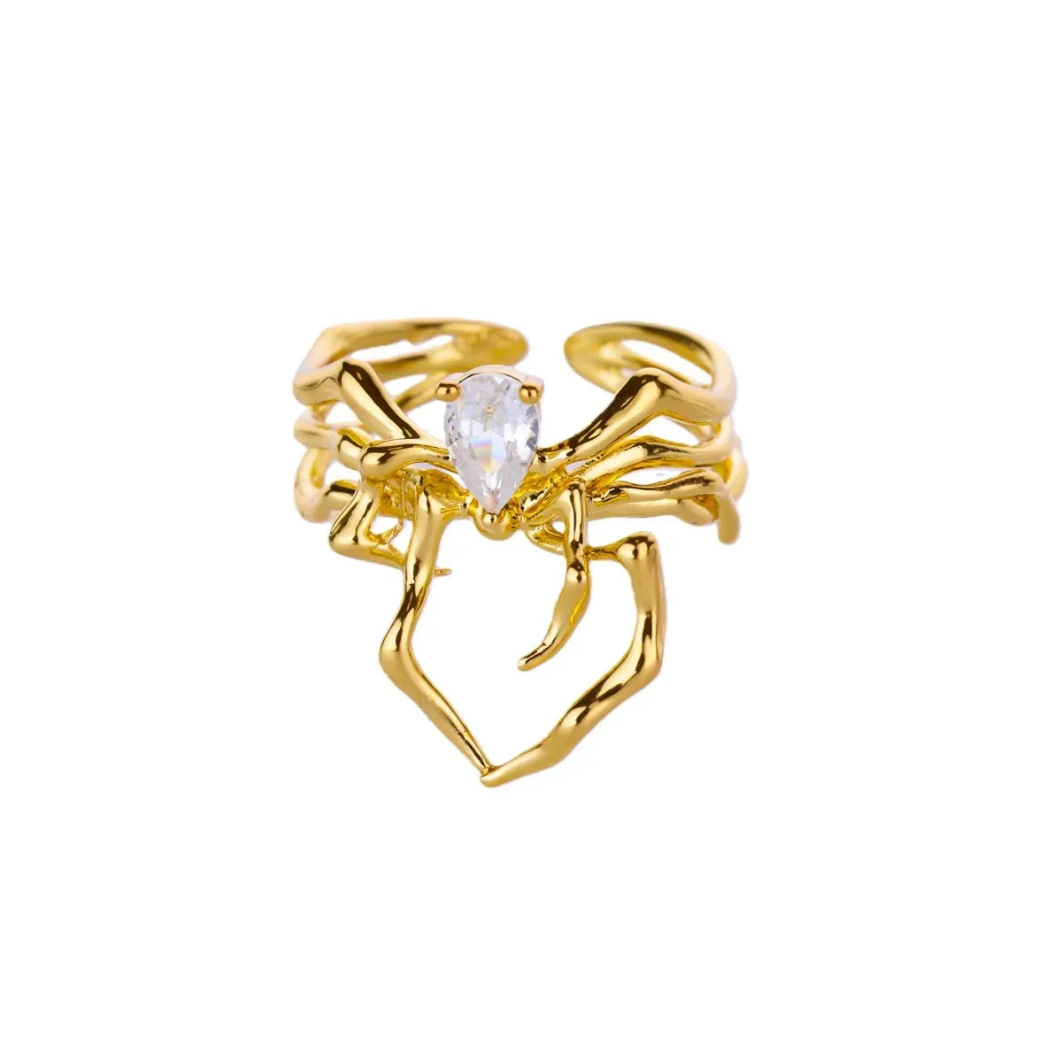 Punk Spider Rings for Women Silver Color Dark Retro Black Gem Spider Ring Hip-Hop Halloween Jewelry Accessories