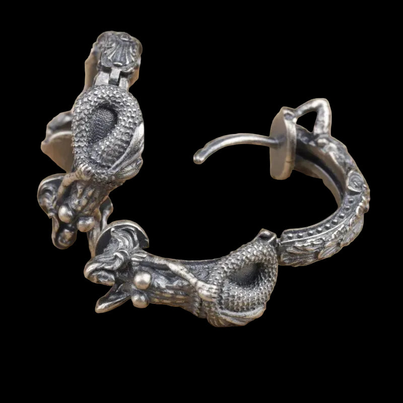 S925 Sterling Silver Vintage Mermaid Earrings