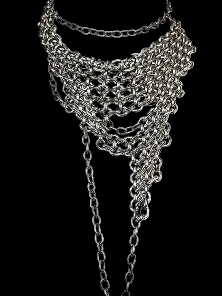 Gothic Cross Chain Jewellery Set for Women Men, Punk Statement Necklaces Rings Accessories, Edgy Party Jewellery Collection