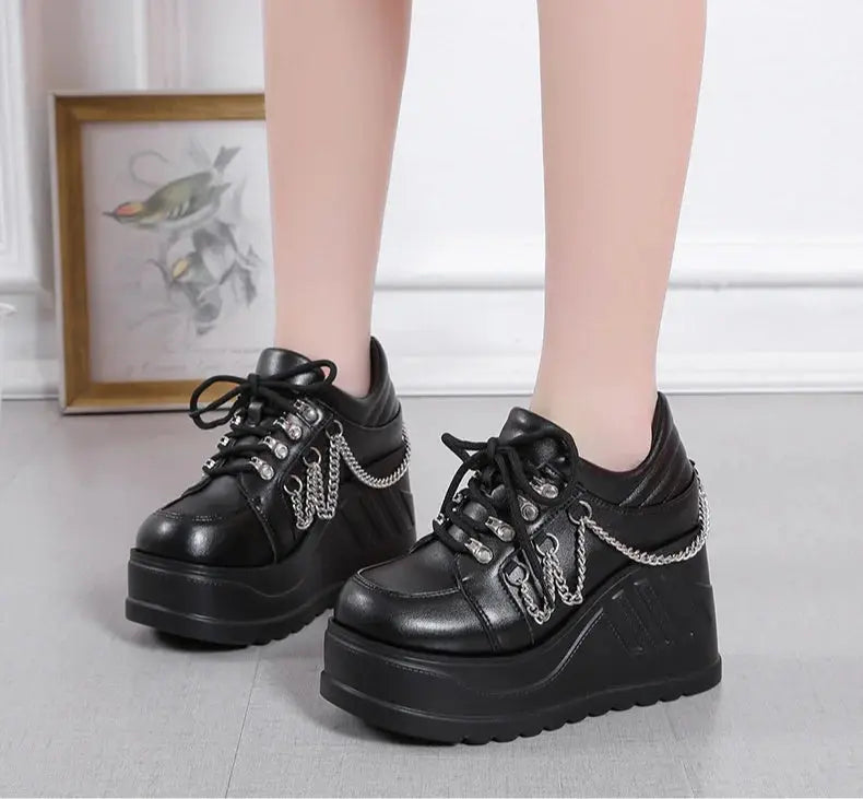 Punk Gothic Pumps Women 2024 New Thick Sole Brand Platform Mary Jane Shoes Wedge High Heels Party Cosplay Designer Lolita Shoes Coven Couture Collective