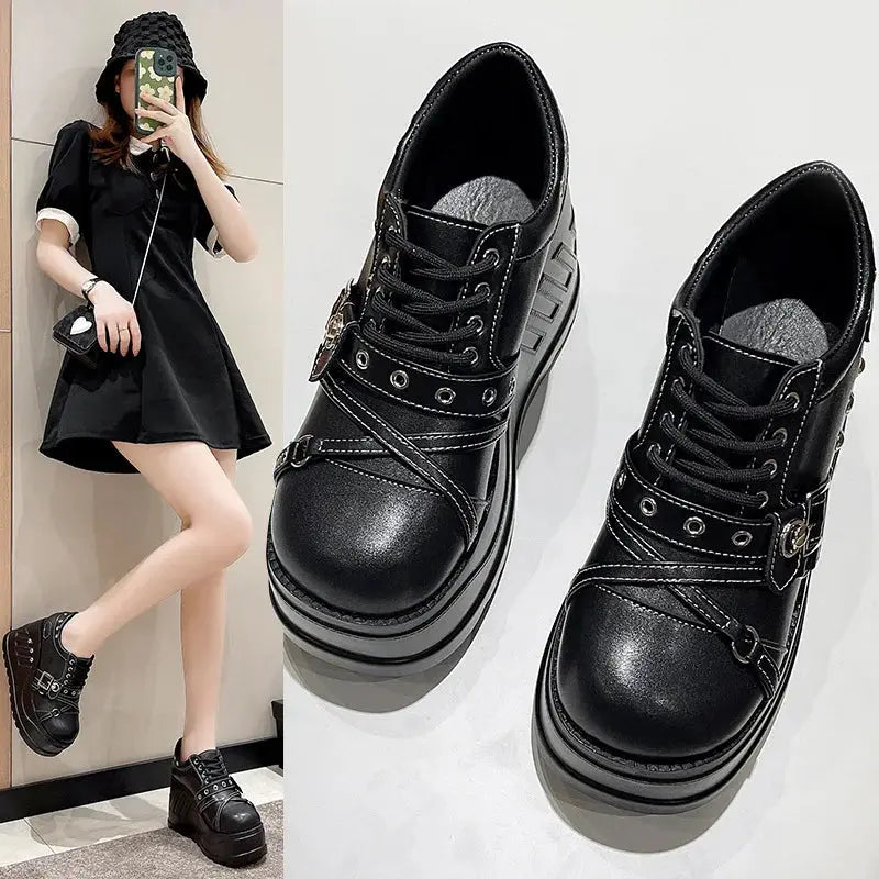 Punk Gothic Pumps Women 2024 New Thick Sole Brand Platform Mary Jane Shoes Wedge High Heels Party Cosplay Designer Lolita Shoes Coven Couture Collective