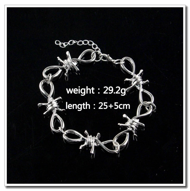 Wire Thorns Iron Unisex Necklaces Women Hip-hop Gothic Punk Style Barbed Wire Small Thorn Chain Collar Choker Jewelry Gift