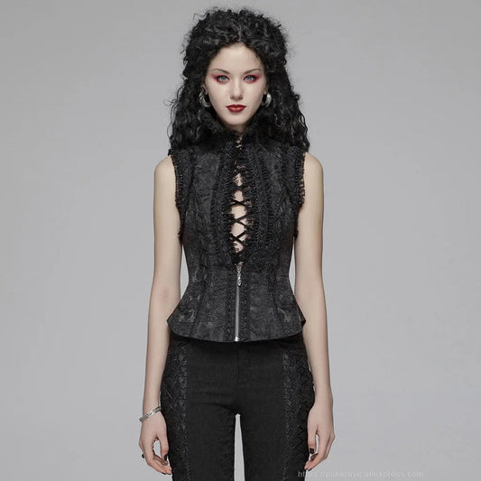 PUNK RAVE Women's Gothic Lolita Sexy Vest Steampunk Retro Party  Club Stage Performance Women Waistcoat Streetwear Coven Couture Collective