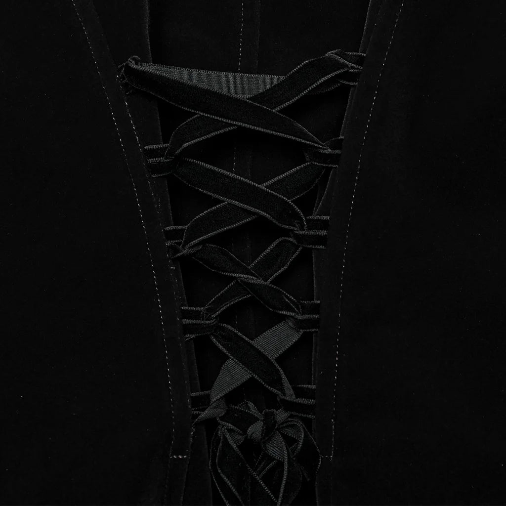 PUNK RAVE Women's Wasteland Punk Splicing Pure Color Knitted Decayed Coat Loose Long Trench Jaket Design Tops Two Colors