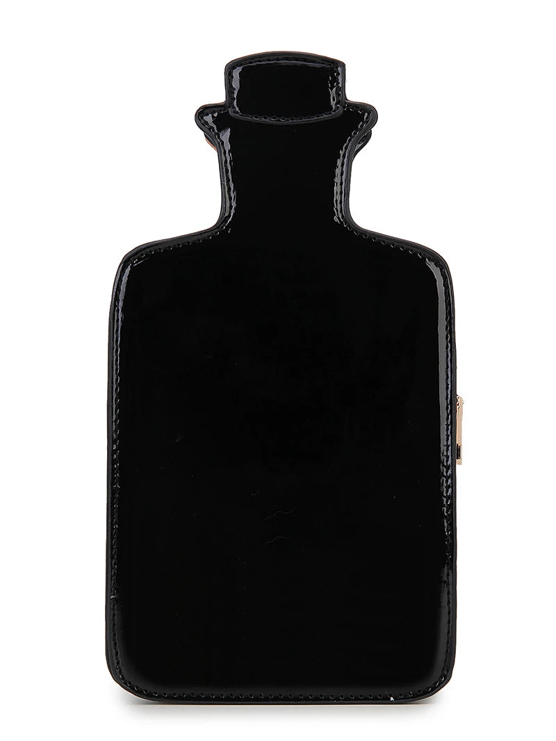 Gothic Kitsch Poison Bottle Shaped Handbag and Purse for Women Dark Lolita Skull Decoration Punk Goth Style Girls Shoulder Bags