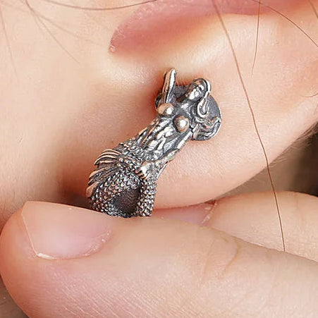 S925 Sterling Silver Vintage Mermaid Earrings