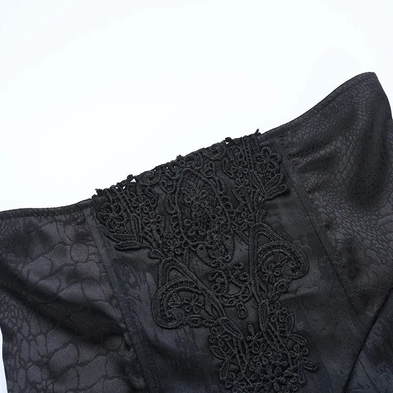 AltGoth Subculture Vintage Gothic Skirt Women Dark Palace Style Y2k E-girl Streetwear Embroidery High Waist Fishtail Skirt Femme