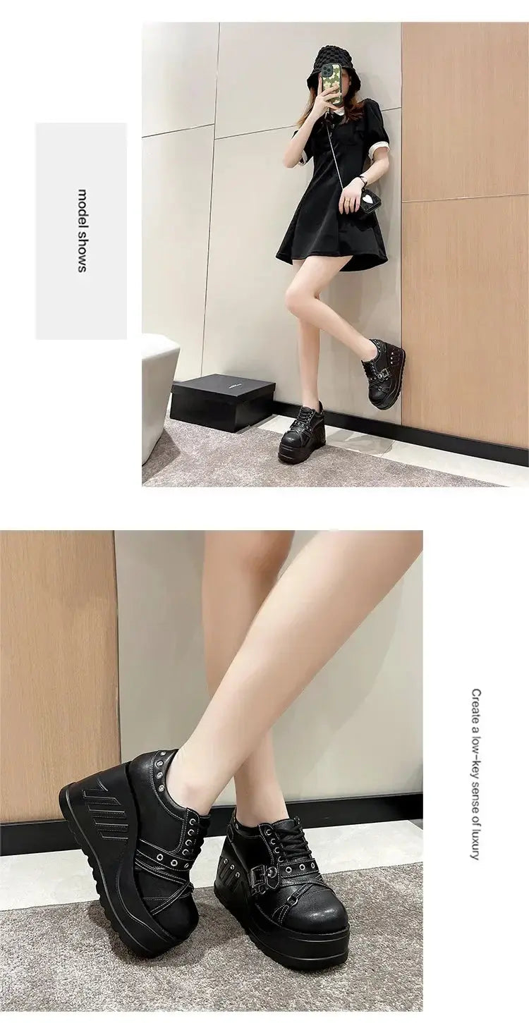 Punk Gothic Pumps Women 2024 New Thick Sole Brand Platform Mary Jane Shoes Wedge High Heels Party Cosplay Designer Lolita Shoes Coven Couture Collective