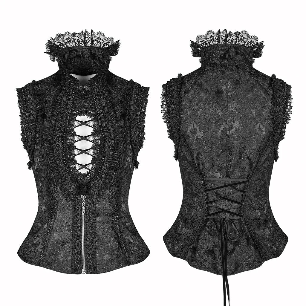 PUNK RAVE Women's Gothic Lolita Sexy Vest Steampunk Retro Party  Club Stage Performance Women Waistcoat Streetwear Coven Couture Collective