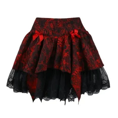 Blood Supply Original Gothic Red Black Rose Embroid Lace Long Flying Sleeve Blouse Hollow Out Halloween Mesh Punk Blusa Summer Coven Couture Collective
