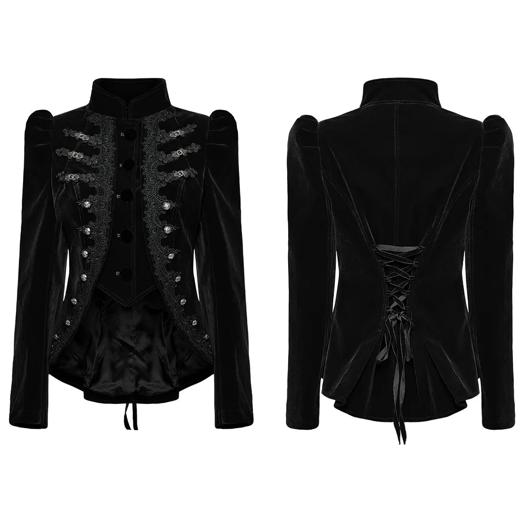 PUNK RAVE Women's Wasteland Punk Splicing Pure Color Knitted Decayed Coat Loose Long Trench Jaket Design Tops Two Colors