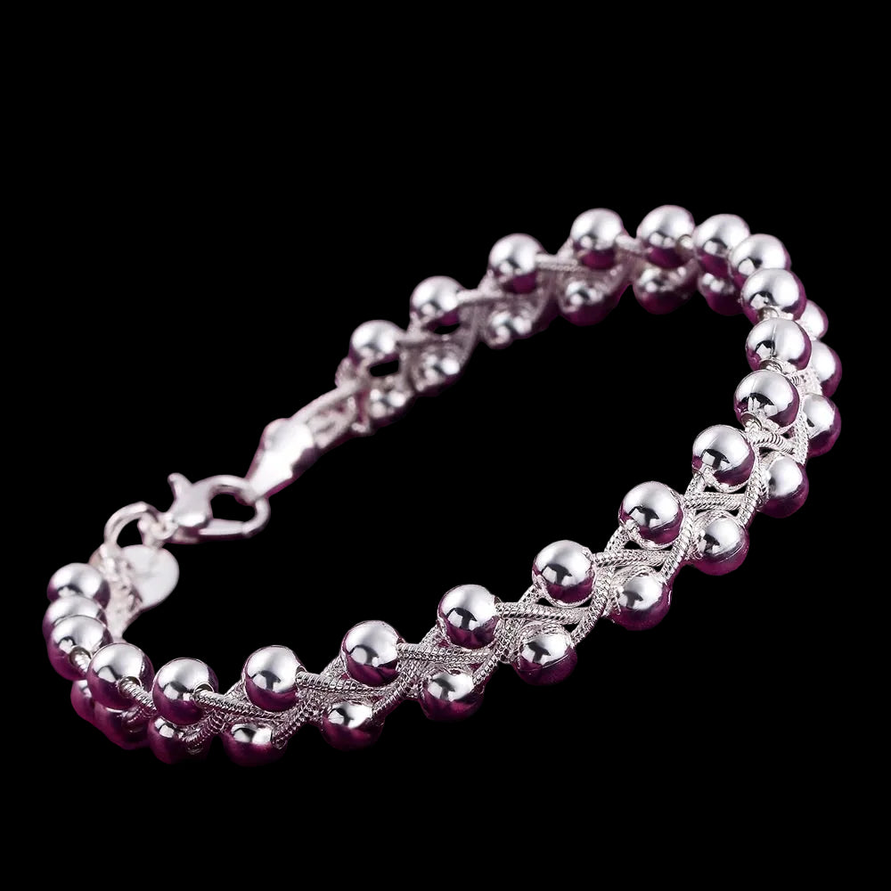 925 Sterling silver Bracelet Beautiful Braided beads chain