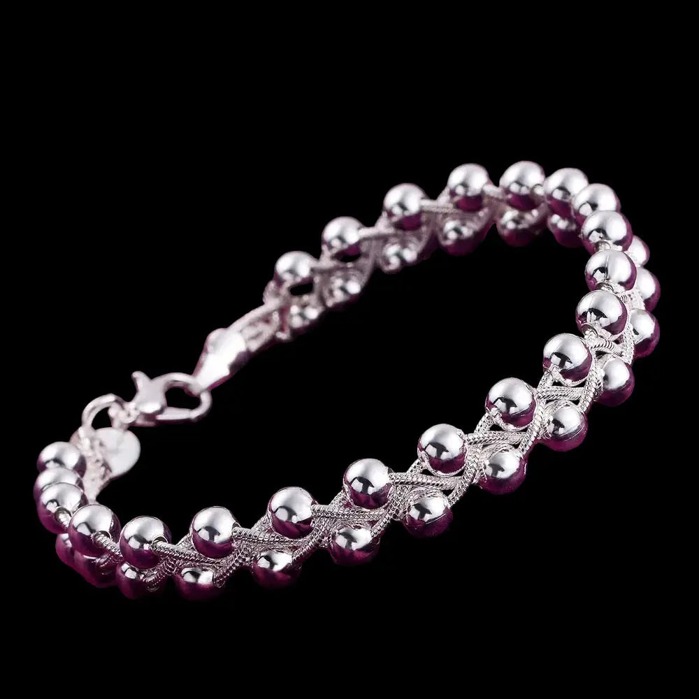 925 Sterling silver Bracelet Beautiful Braided beads chain Coven Couture Collective