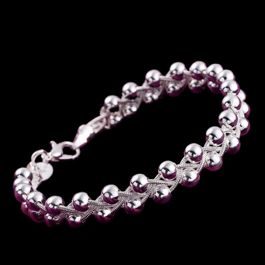 925 Sterling silver Bracelet Beautiful Braided beads chain