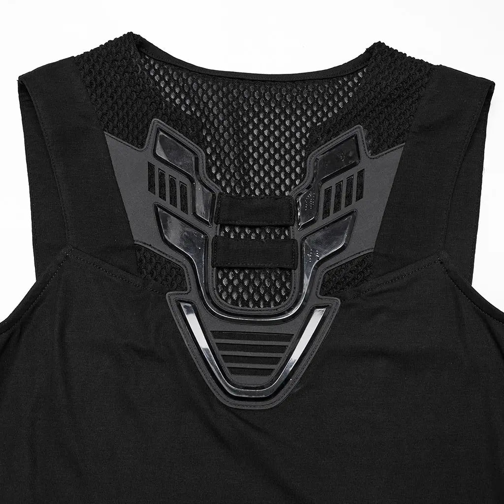 PUNK RAVE Women's Cyberpunk Triangle 3D Armor Patch Avant-garde Vest Future Sense Simple Sleeveless Cool Handsome Dark Tees Coven Couture Collective