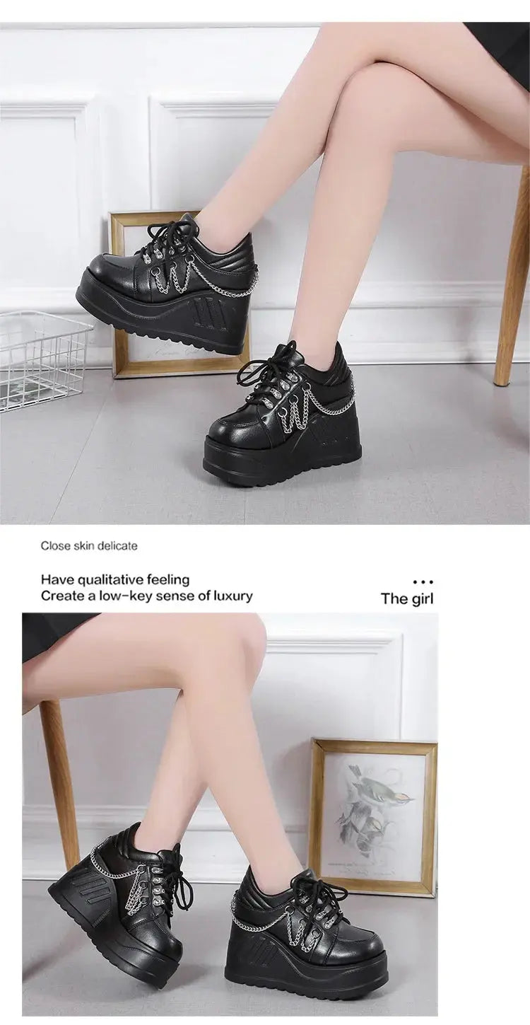 Punk Gothic Pumps Women 2024 New Thick Sole Brand Platform Mary Jane Shoes Wedge High Heels Party Cosplay Designer Lolita Shoes Coven Couture Collective