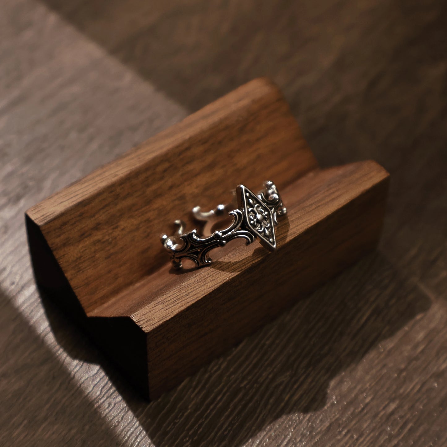 Retro Iris Cross Rhombus Adjustable Open Ring For Men Silver-plated Copper Gothic Punk Edgy Jewelry Unisex Accessories Cool Gift