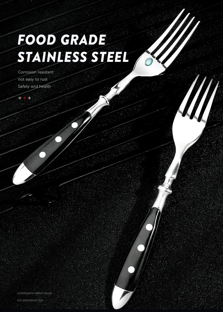 4/6/8 PCS Stainless Steel Dinner Fork Set Modern Western Style Dishes Fruit Dessert European Fine Dining Tableware