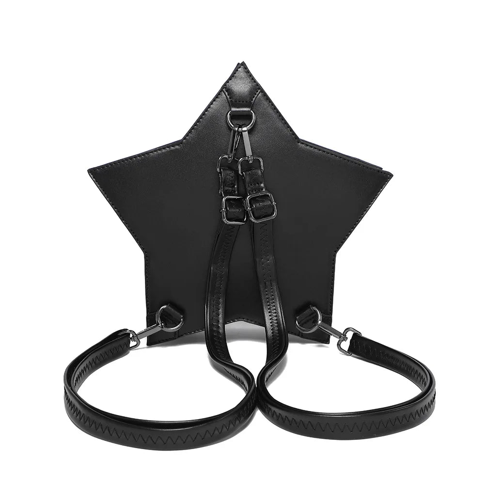 Gothic Black Pentagram Crossbody Bag Multifunctional Unisex Punk Halloween Cosplay Handbag Fashion Retro Accessories For Adult