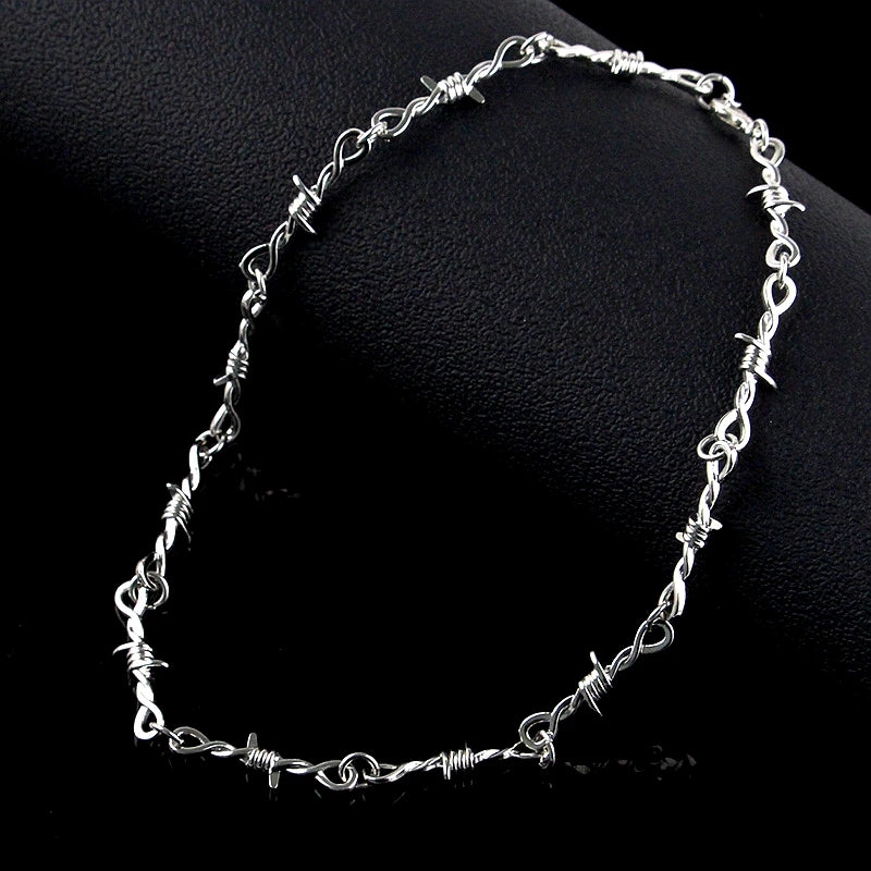 Wire Thorns Iron Unisex Necklaces Women Hip-hop Gothic Punk Style Barbed Wire Small Thorn Chain Collar Choker Jewelry Gift