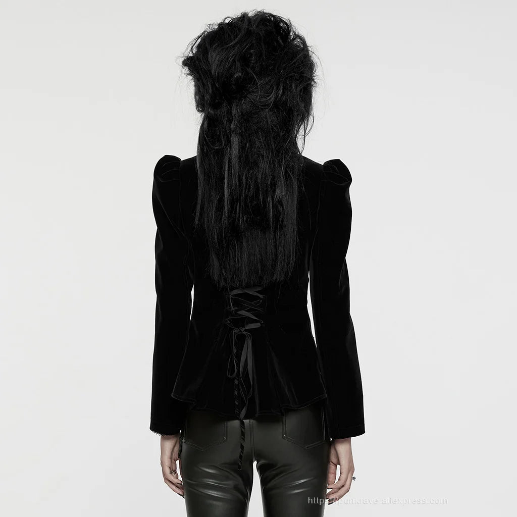 PUNK RAVE Women's Wasteland Punk Splicing Pure Color Knitted Decayed Coat Loose Long Trench Jaket Design Tops Two Colors