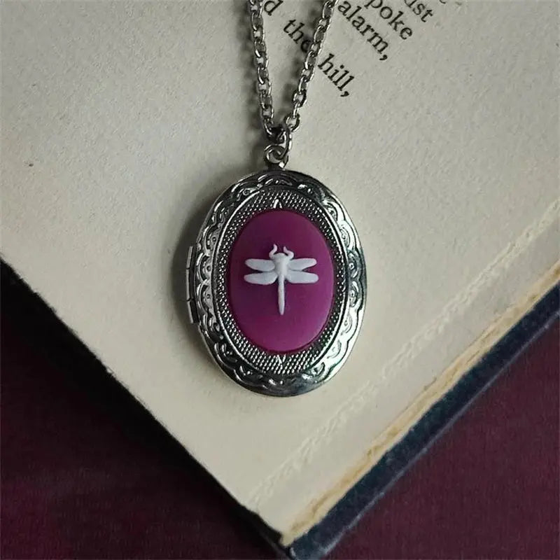Gothic Cat Cameo Pendant Necklaces for Women Vintage Grimoire Creative Necklace Personalized Page Turnable Book Jewelry Coven Couture Collective