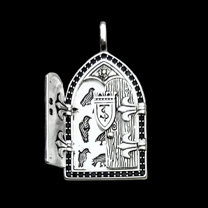 Vintage Crow Window Pendant 925 Sterling Silver Fashion Jewelry for Women & Men Spring Rebel Street Style with Zircon Details