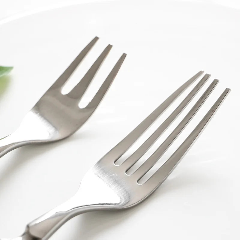 4/6/8 PCS Stainless Steel Dinner Fork Set Modern Western Style Dishes Fruit Dessert European Fine Dining Tableware