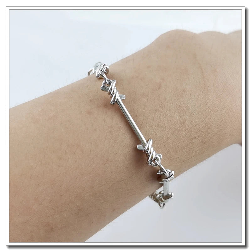 Wire Thorns Iron Unisex Necklaces Women Hip-hop Gothic Punk Style Barbed Wire Small Thorn Chain Collar Choker Jewelry Gift