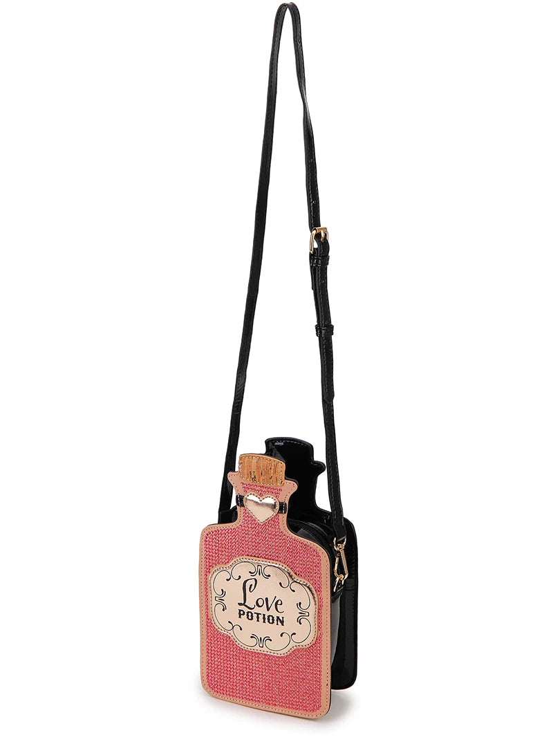 Gothic Kitsch Poison Bottle Shaped Handbag and Purse for Women Dark Lolita Skull Decoration Punk Goth Style Girls Shoulder Bags