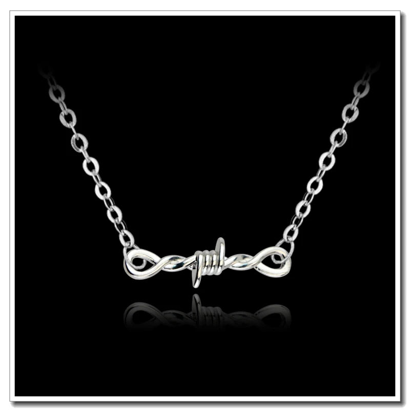 Wire Thorns Iron Unisex Necklaces Women Hip-hop Gothic Punk Style Barbed Wire Small Thorn Chain Collar Choker Jewelry Gift