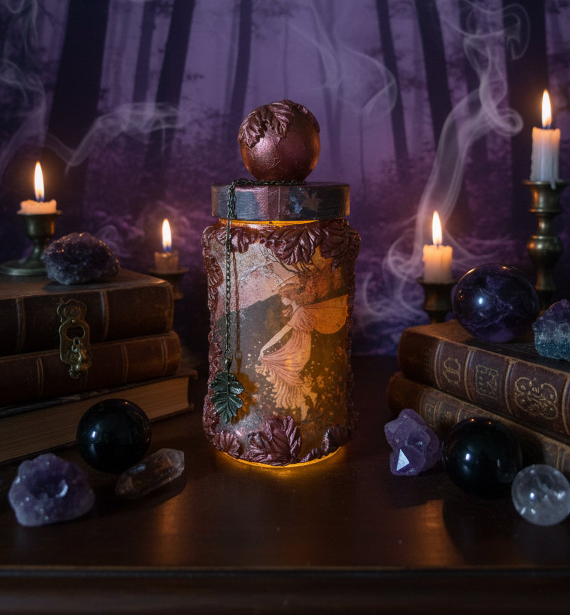 Hand made Faerie Jar, Autumn Wish